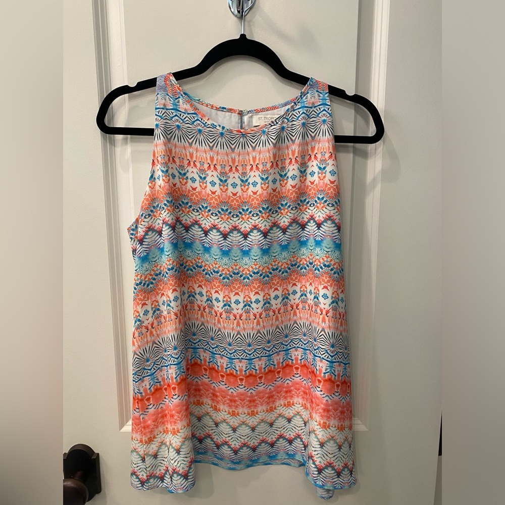 St Tropez West Coral Turquoise Sleeveless Top